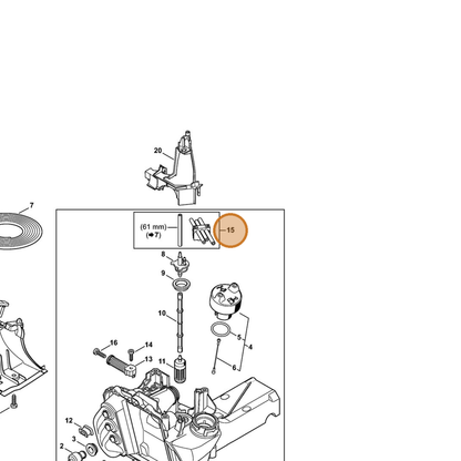 STIHL part 4250-350-2702 — IPL diagram snippet (6x zoom, amber highlight)