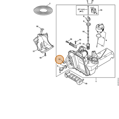 STIHL part 4250-353-9200 — IPL diagram snippet (6x zoom, amber highlight)