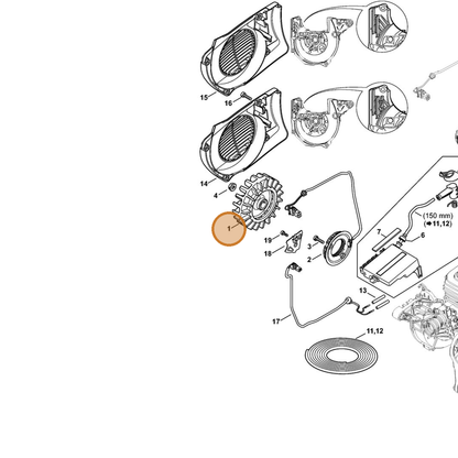 STIHL part 4250-400-1200 — IPL diagram snippet (6x zoom, amber highlight)