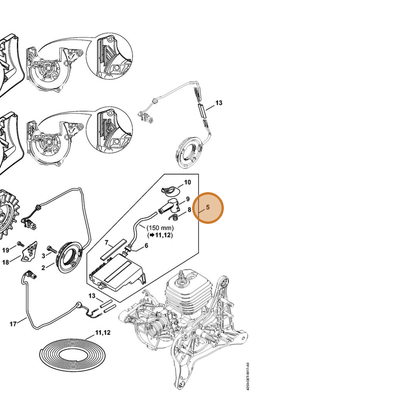 STIHL part 4250-400-4701 — IPL diagram snippet (6x zoom, amber highlight)