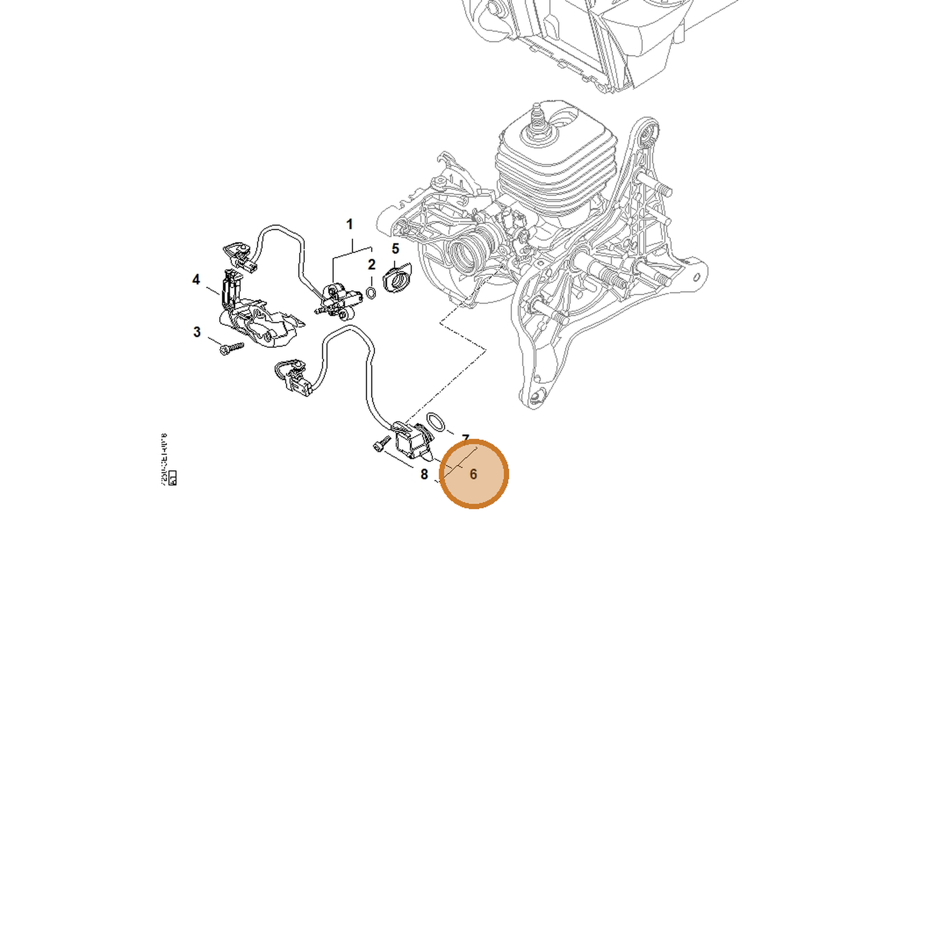 STIHL part 4250-400-5802 — IPL diagram snippet (6x zoom, amber highlight)