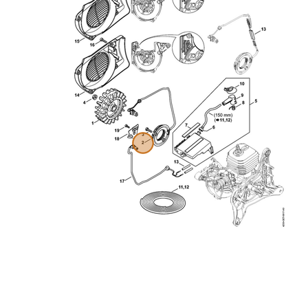 STIHL part 4250-404-3502 — IPL diagram snippet (6x zoom, amber highlight)