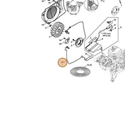 STIHL part 4250-440-0301 — IPL diagram snippet (6x zoom, amber highlight)