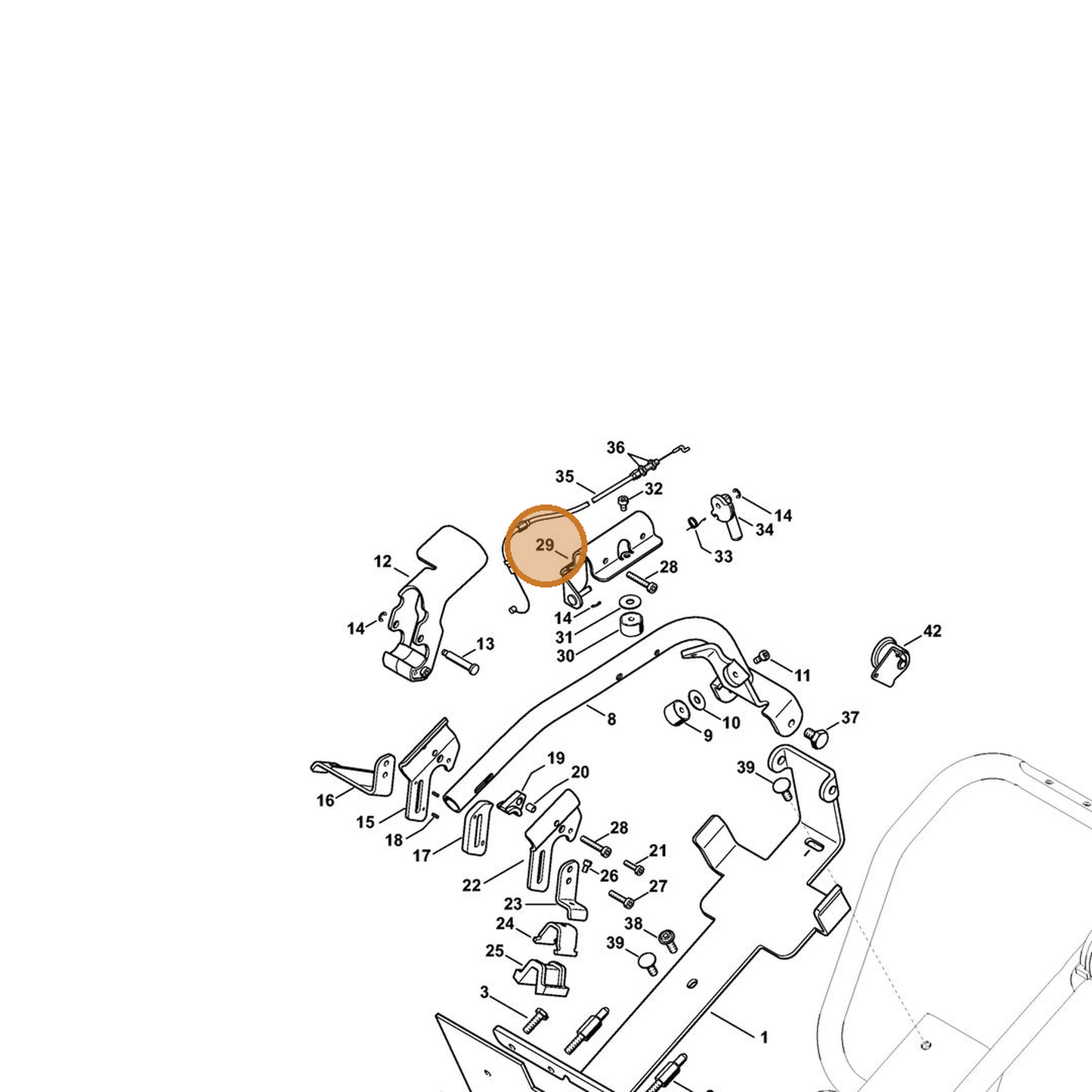 STIHL part 4250-790-5400 — IPL diagram snippet (6x zoom, amber highlight)