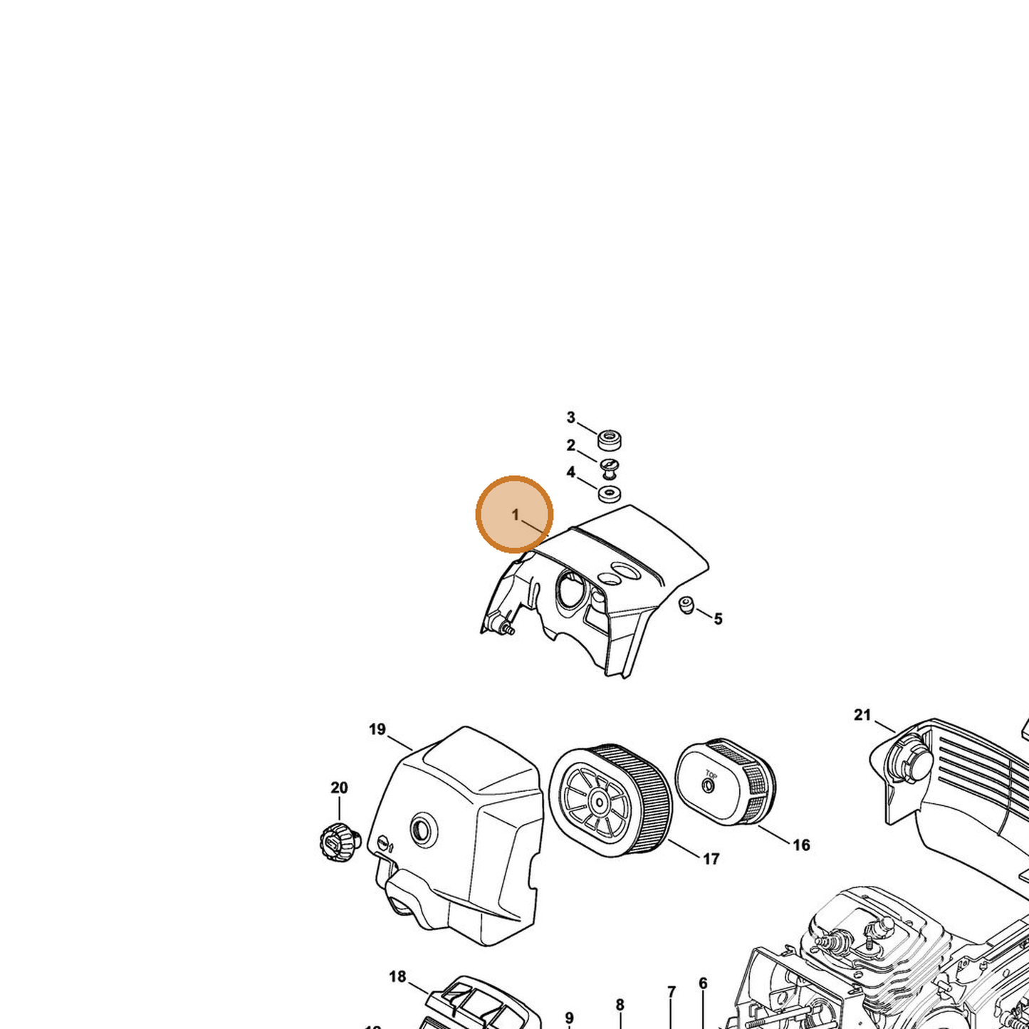 STIHL part 4252-080-1603 — IPL diagram snippet (6x zoom, amber highlight)