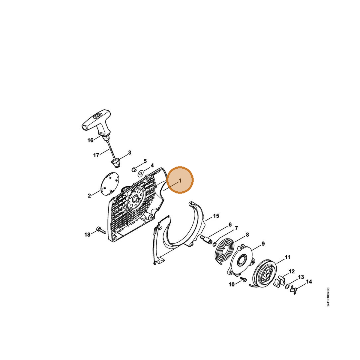 STIHL part 4252-080-1802 — IPL diagram snippet (6x zoom, amber highlight)
