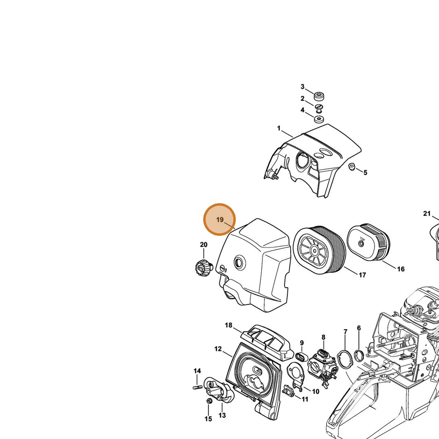 STIHL part 4252-140-1000 — IPL diagram snippet (6x zoom, amber highlight)