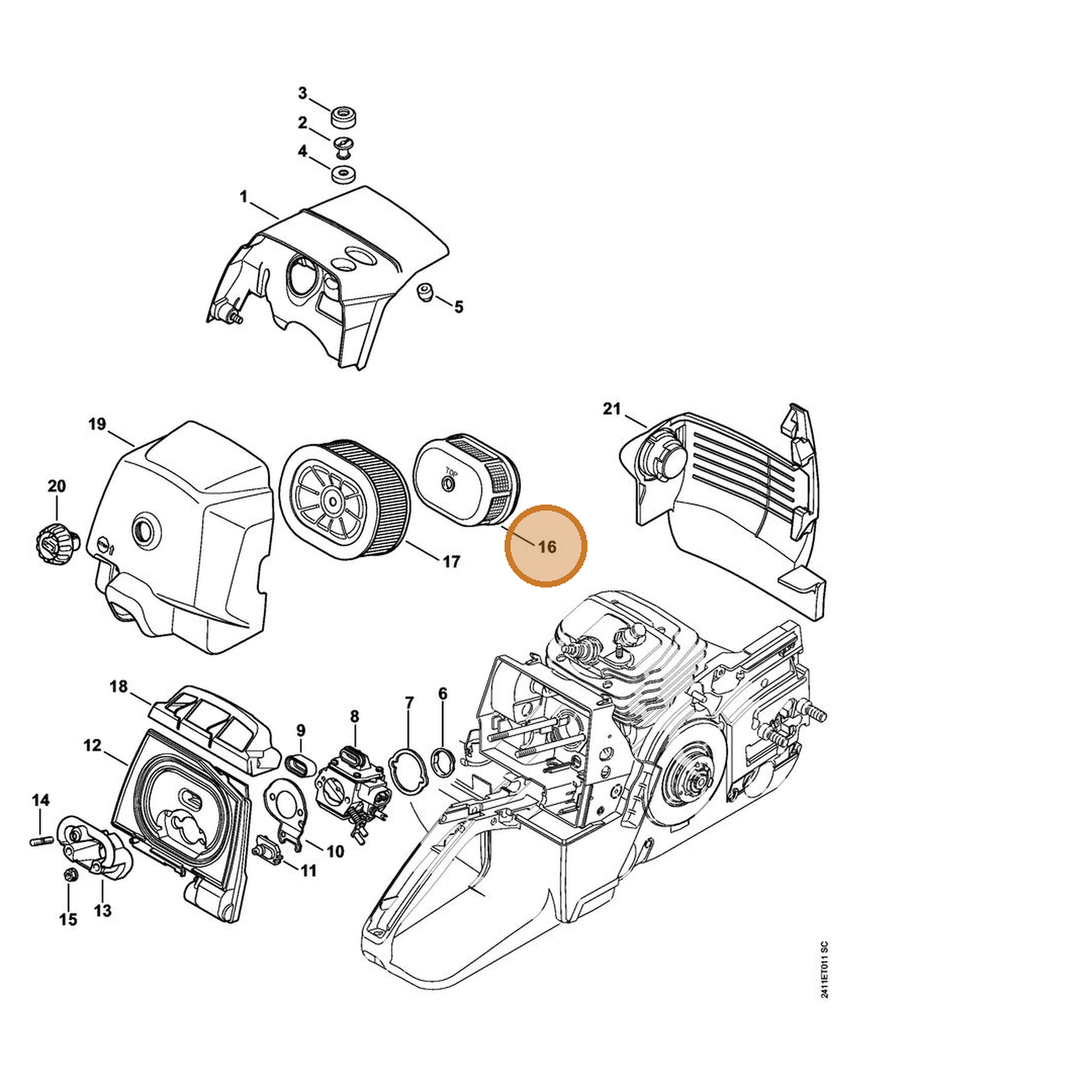 STIHL part 4252-140-1800 — IPL diagram snippet (6x zoom, amber highlight)