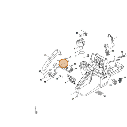 STIHL part 4252-182-0900 — IPL diagram snippet (6x zoom, amber highlight)