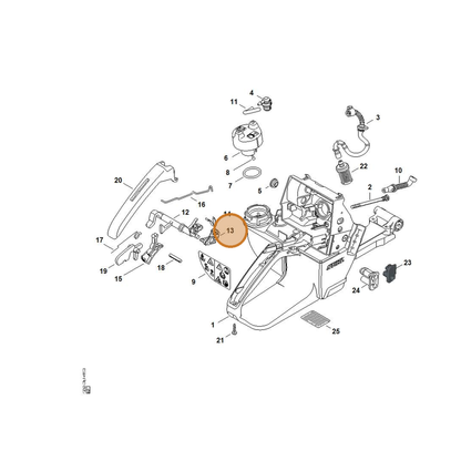 STIHL part 4252-182-1200 — IPL diagram snippet (6x zoom, amber highlight)