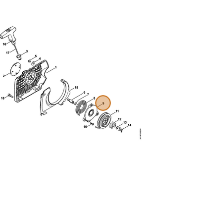 STIHL part 4252-190-0700 — IPL diagram snippet (6x zoom, amber highlight)
