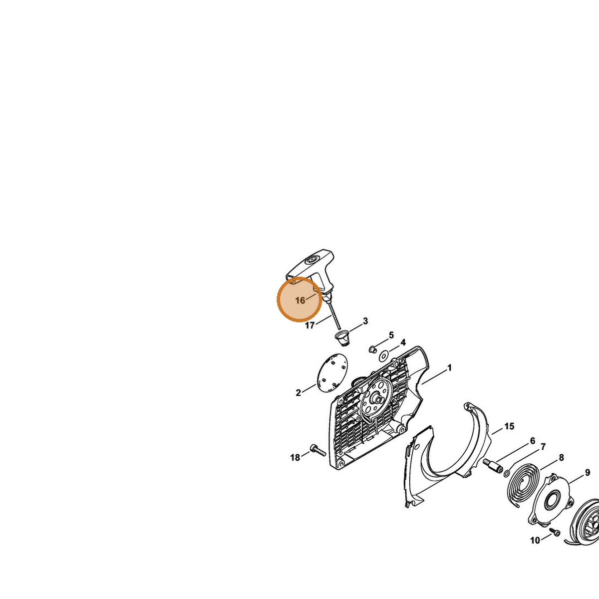 STIHL part 4252-190-3400 — IPL diagram snippet (6x zoom, amber highlight)