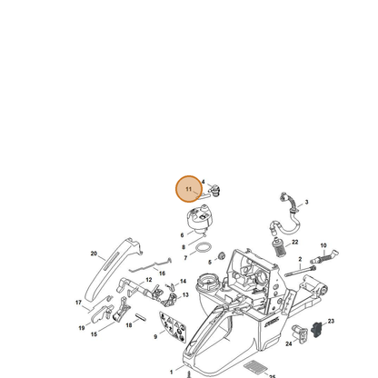 STIHL part 4252-358-0800 — IPL diagram snippet (6x zoom, amber highlight)