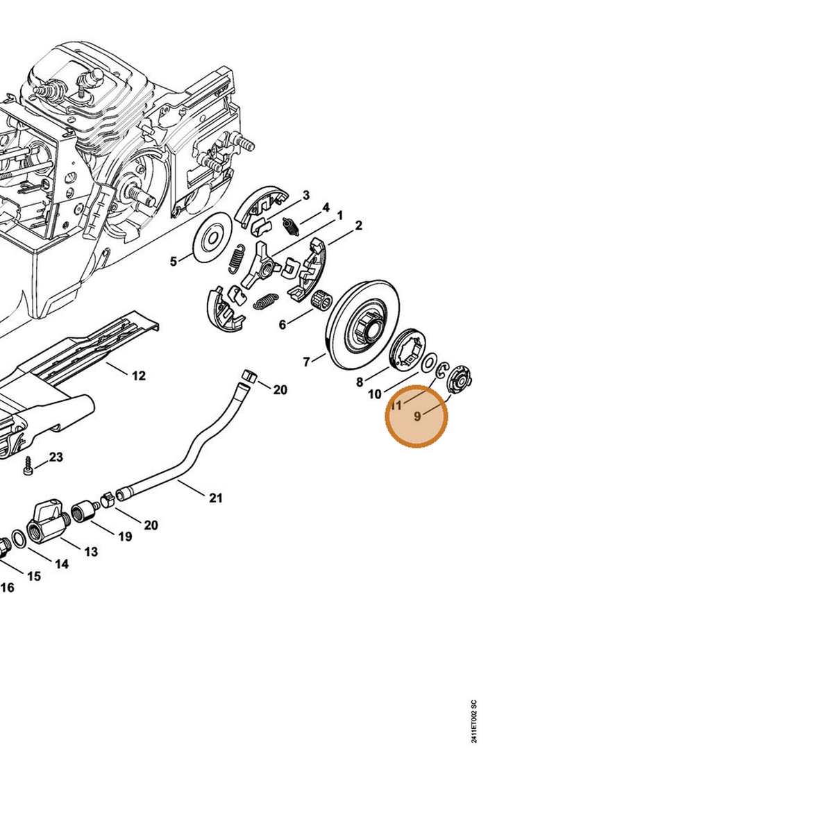 STIHL part 4252-642-1900 — IPL diagram snippet (6x zoom, amber highlight)