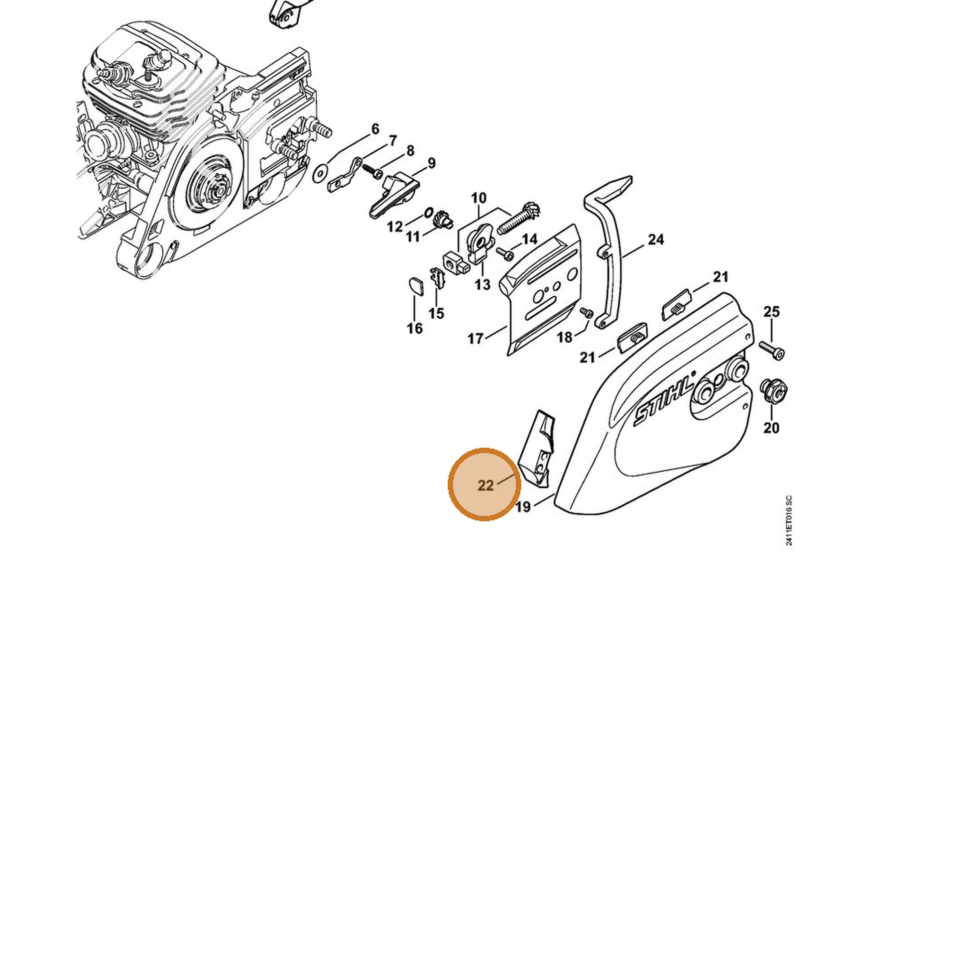 STIHL part 4252-656-1500 — IPL diagram snippet (6x zoom, amber highlight)