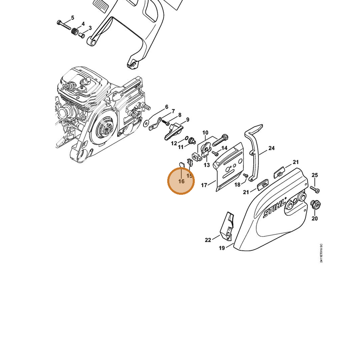 STIHL part 4252-664-0700 — IPL diagram snippet (6x zoom, amber highlight)