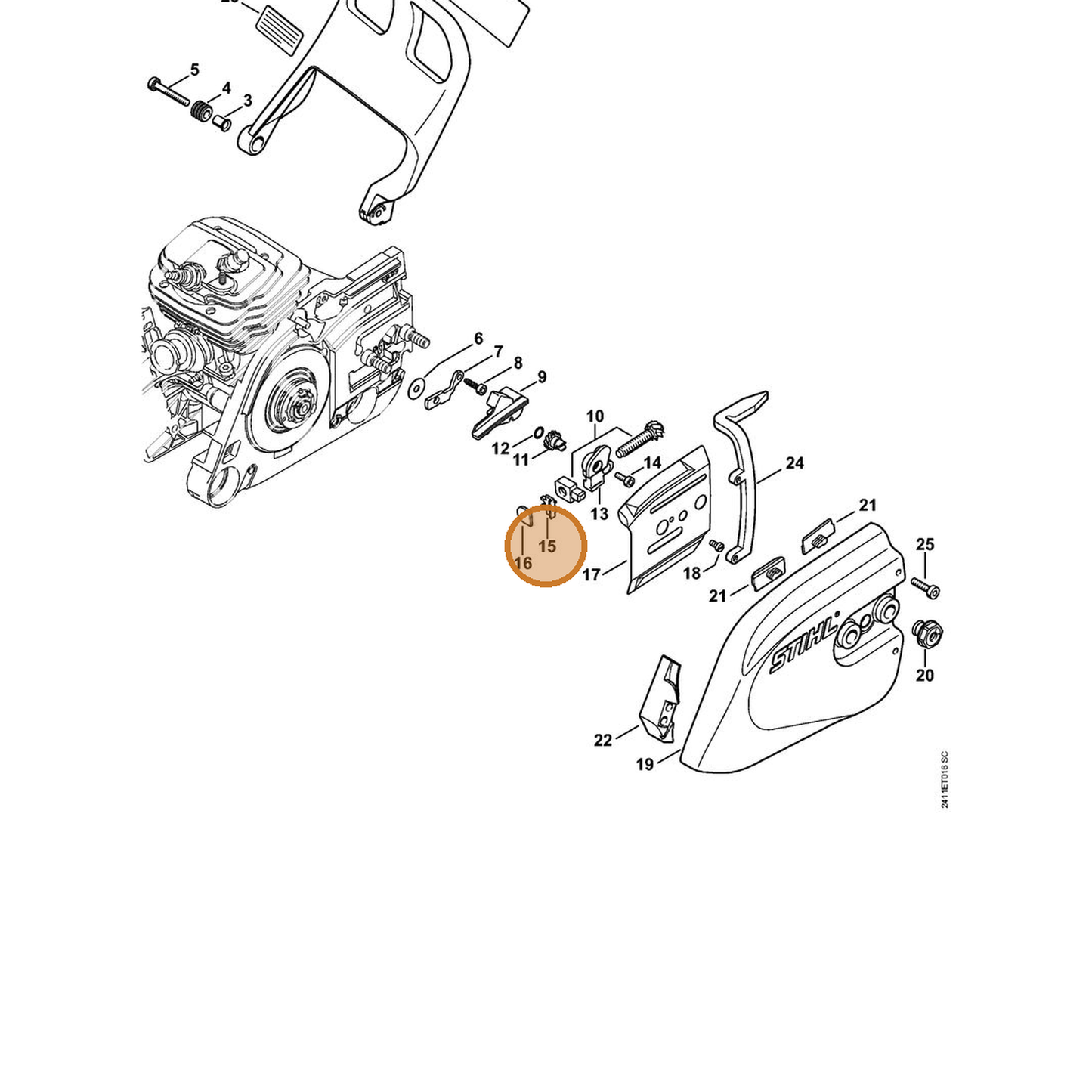 STIHL part 4252-664-1400 — IPL diagram snippet (6x zoom, amber highlight)