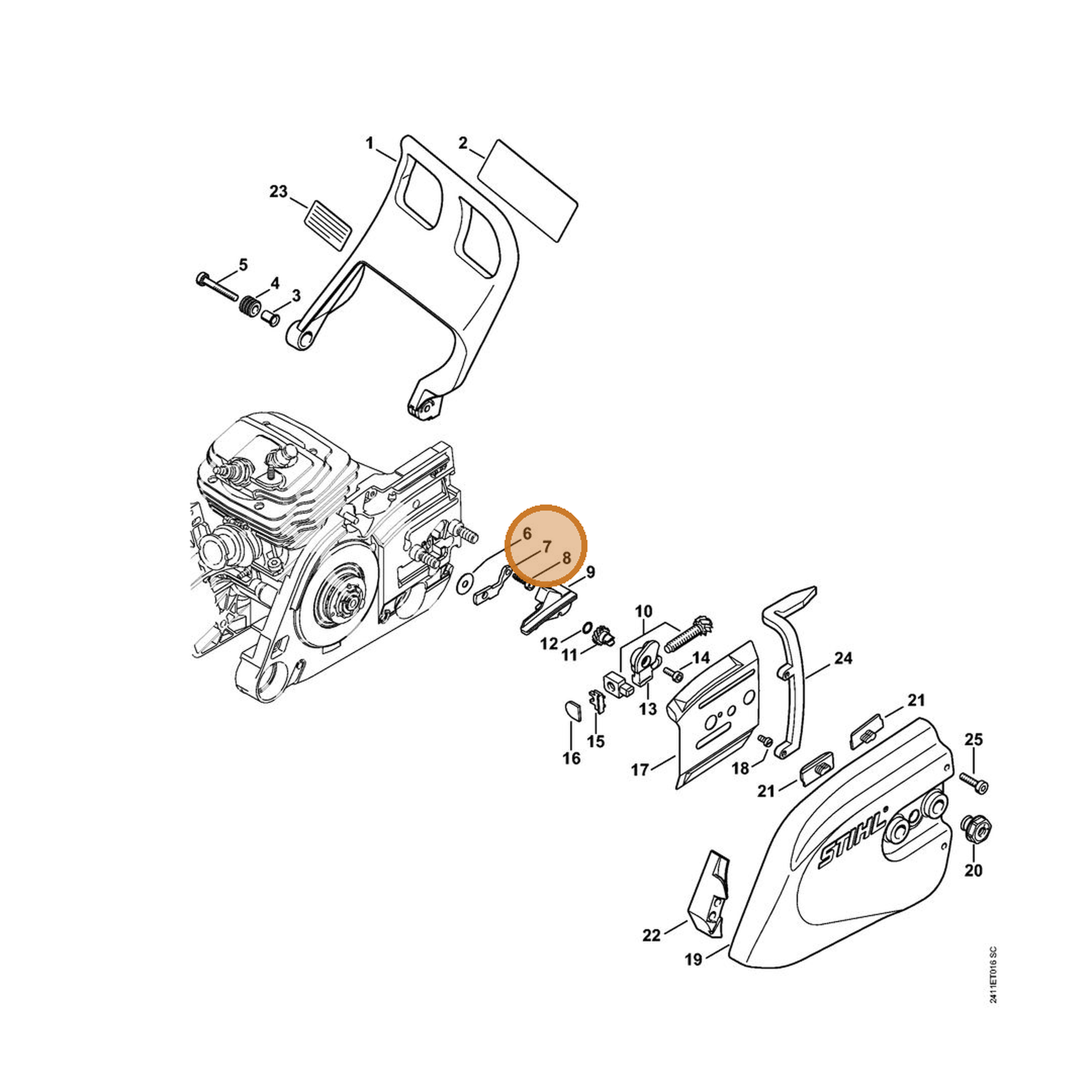 STIHL part 4252-791-3200 — IPL diagram snippet (6x zoom, amber highlight)