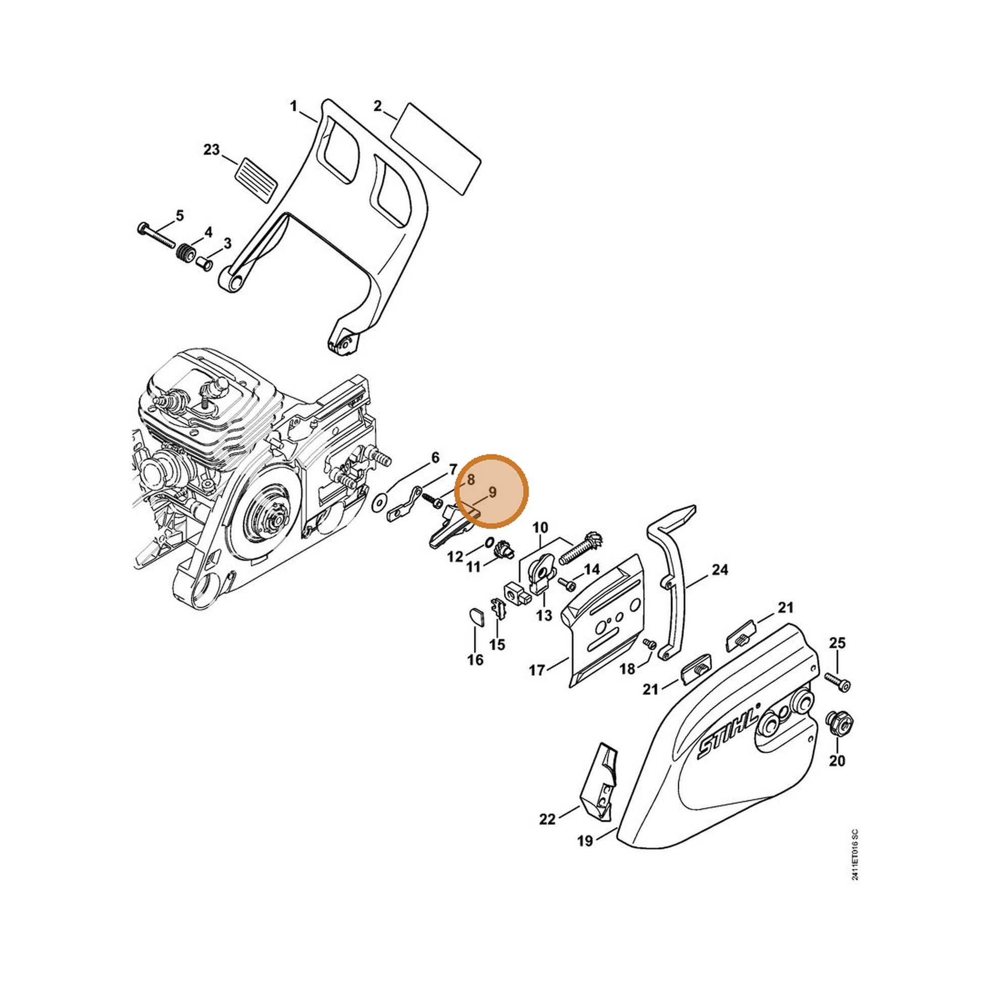 STIHL part 4252-792-9300 — IPL diagram snippet (6x zoom, amber highlight)