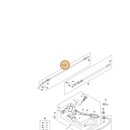 STIHL part 4255-500-0905 — IPL diagram snippet (6x zoom, amber highlight)