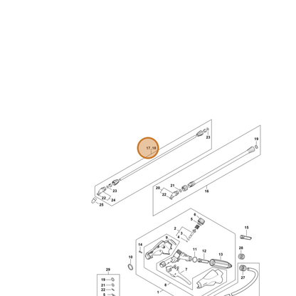 STIHL part 4255-500-0906 — IPL diagram snippet (6x zoom, amber highlight)