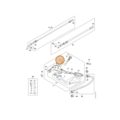 STIHL part 4255-500-2902 — IPL diagram snippet (6x zoom, amber highlight)