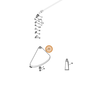 STIHL part 4255-500-5800 — IPL diagram snippet (6x zoom, amber highlight)