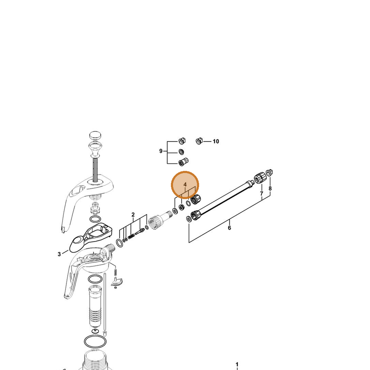 STIHL part 4255-500-6300 — IPL diagram snippet (6x zoom, amber highlight)