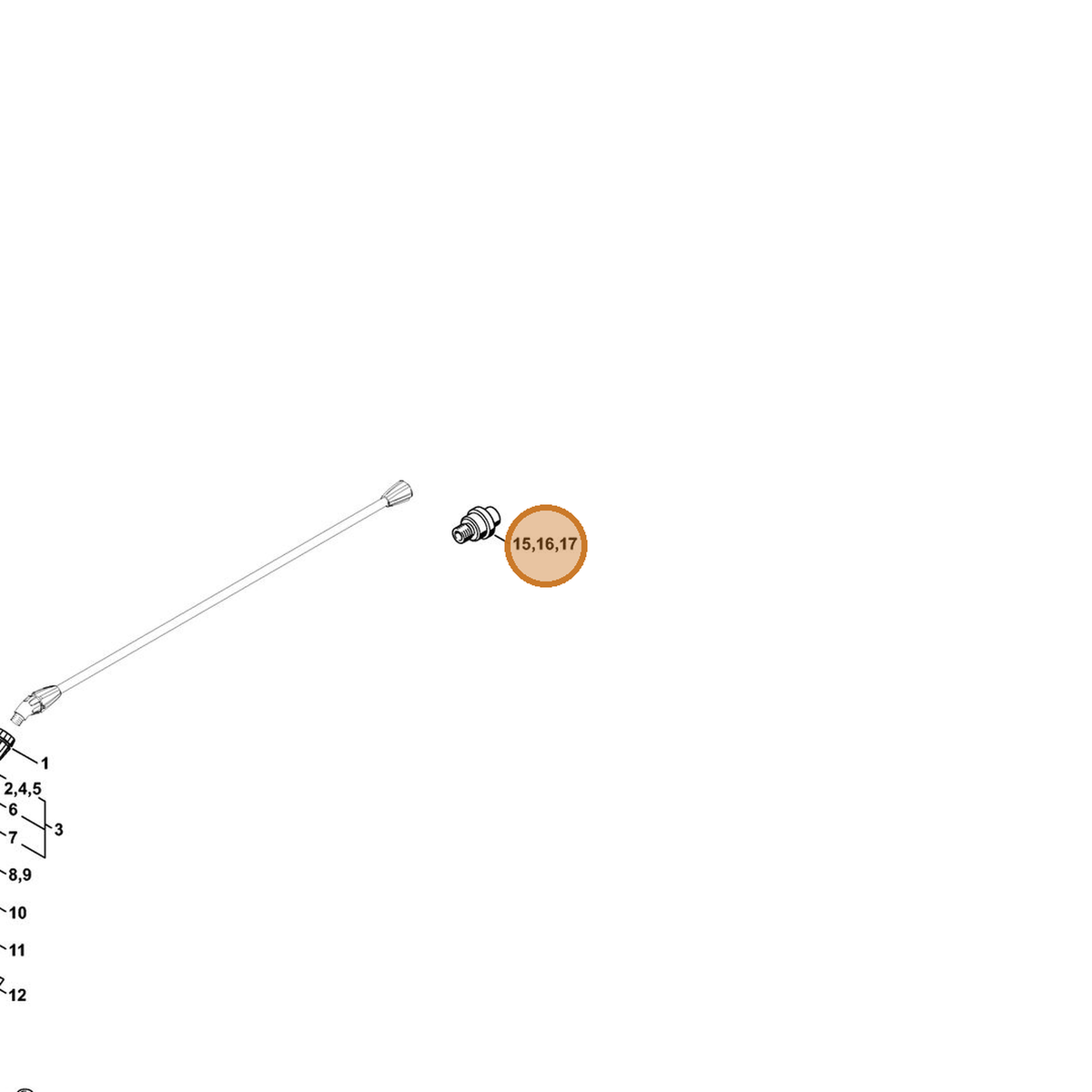 STIHL part 4255-500-7404 — IPL diagram snippet (6x zoom, amber highlight)