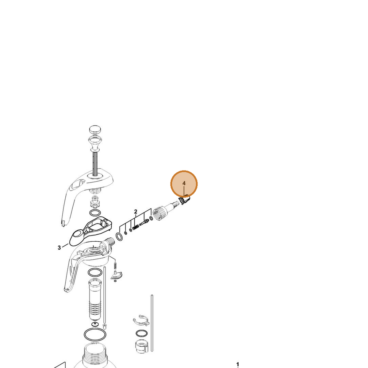 STIHL part 4255-502-1004 — IPL diagram snippet (6x zoom, amber highlight)