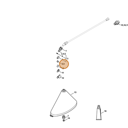 STIHL part 4255-502-1701 — IPL diagram snippet (6x zoom, amber highlight)
