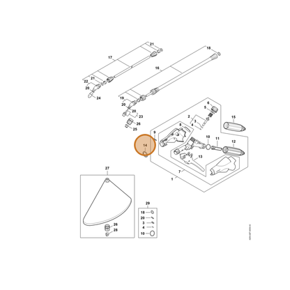 STIHL part 4255-502-4500 — IPL diagram snippet (6x zoom, amber highlight)