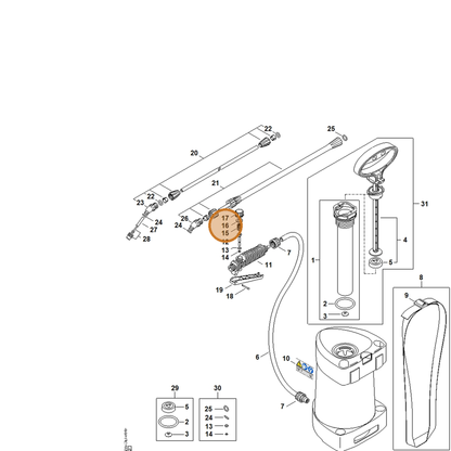 STIHL part 4255-529-0200 — IPL diagram snippet (6x zoom, amber highlight)