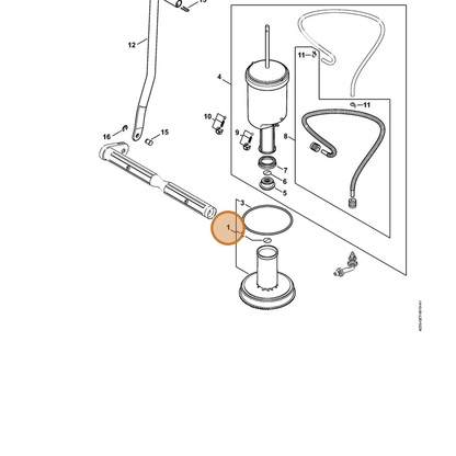 STIHL part 4255-670-6602 — IPL diagram snippet (6x zoom, amber highlight)