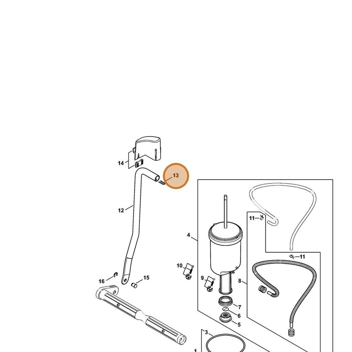 STIHL part 4255-676-2300 — IPL diagram snippet (6x zoom, amber highlight)