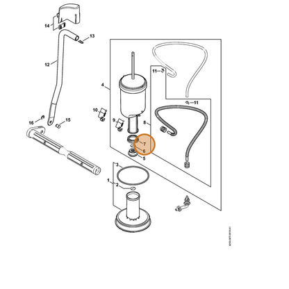 STIHL part 4255-679-0400 — IPL diagram snippet (6x zoom, amber highlight)