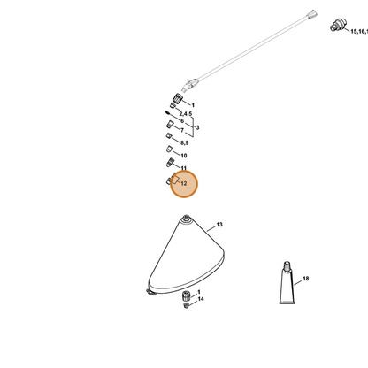 STIHL part 4255-700-6303 — IPL diagram snippet (6x zoom, amber highlight)