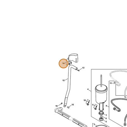 STIHL part 4255-703-3500 — IPL diagram snippet (6x zoom, amber highlight)