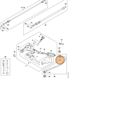 STIHL part 4255-708-3105 — IPL diagram snippet (6x zoom, amber highlight)