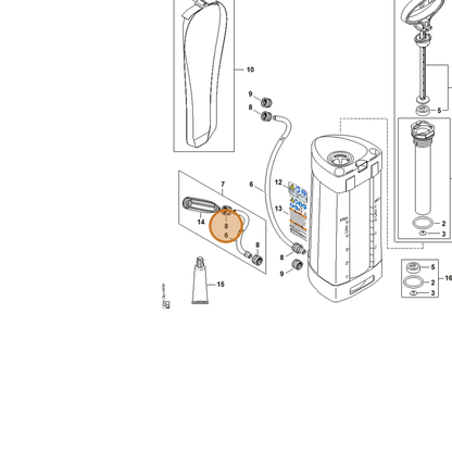 STIHL part 4255-708-3107 — IPL diagram snippet (6x zoom, amber highlight)