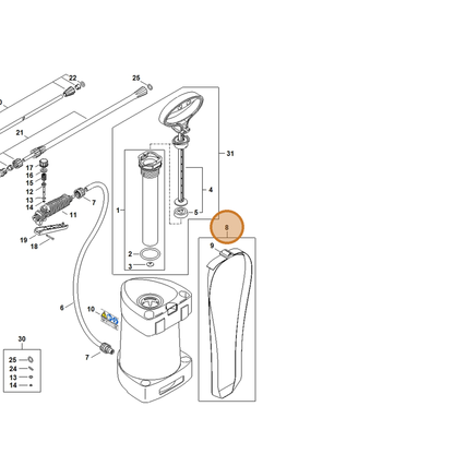 STIHL part 4255-710-9000 — IPL diagram snippet (6x zoom, amber highlight)