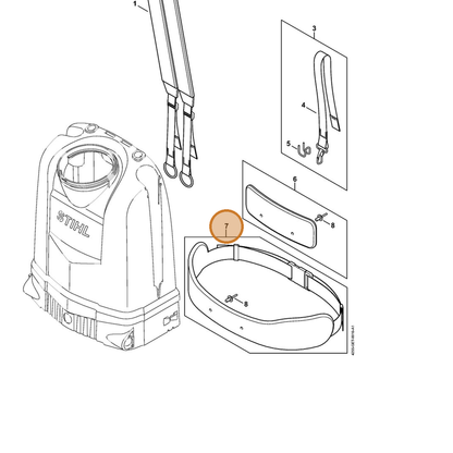 STIHL part 4255-710-9100 — IPL diagram snippet (6x zoom, amber highlight)