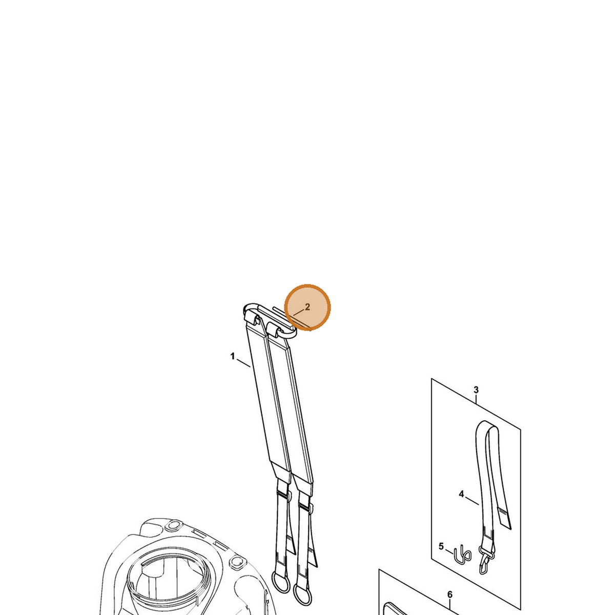 STIHL part 4255-716-3700 — IPL diagram snippet (6x zoom, amber highlight)