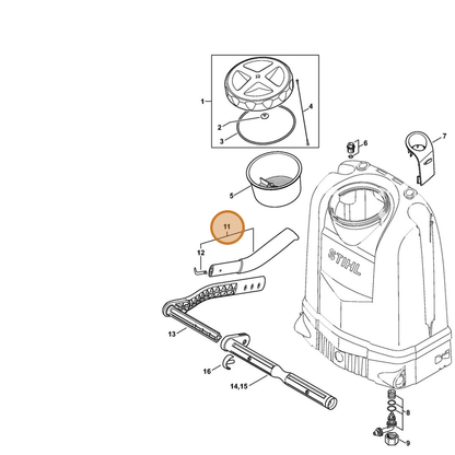 STIHL part 4255-790-0301 — IPL diagram snippet (6x zoom, amber highlight)
