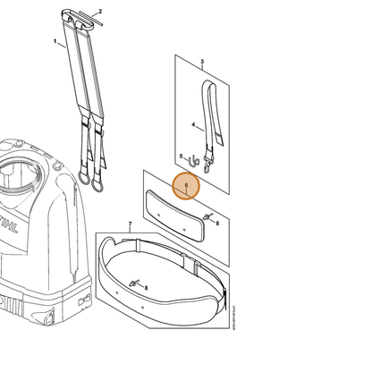 STIHL part 4255-790-8000 — IPL diagram snippet (6x zoom, amber highlight)
