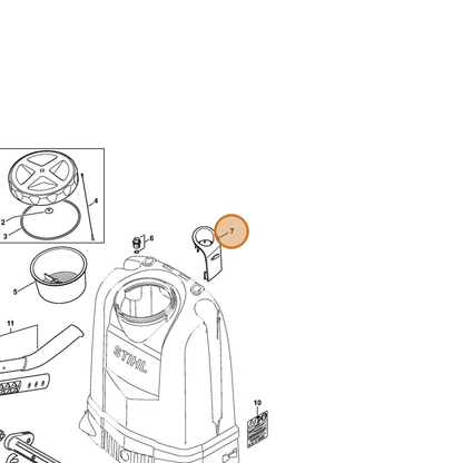 STIHL part 4255-792-2500 — IPL diagram snippet (6x zoom, amber highlight)