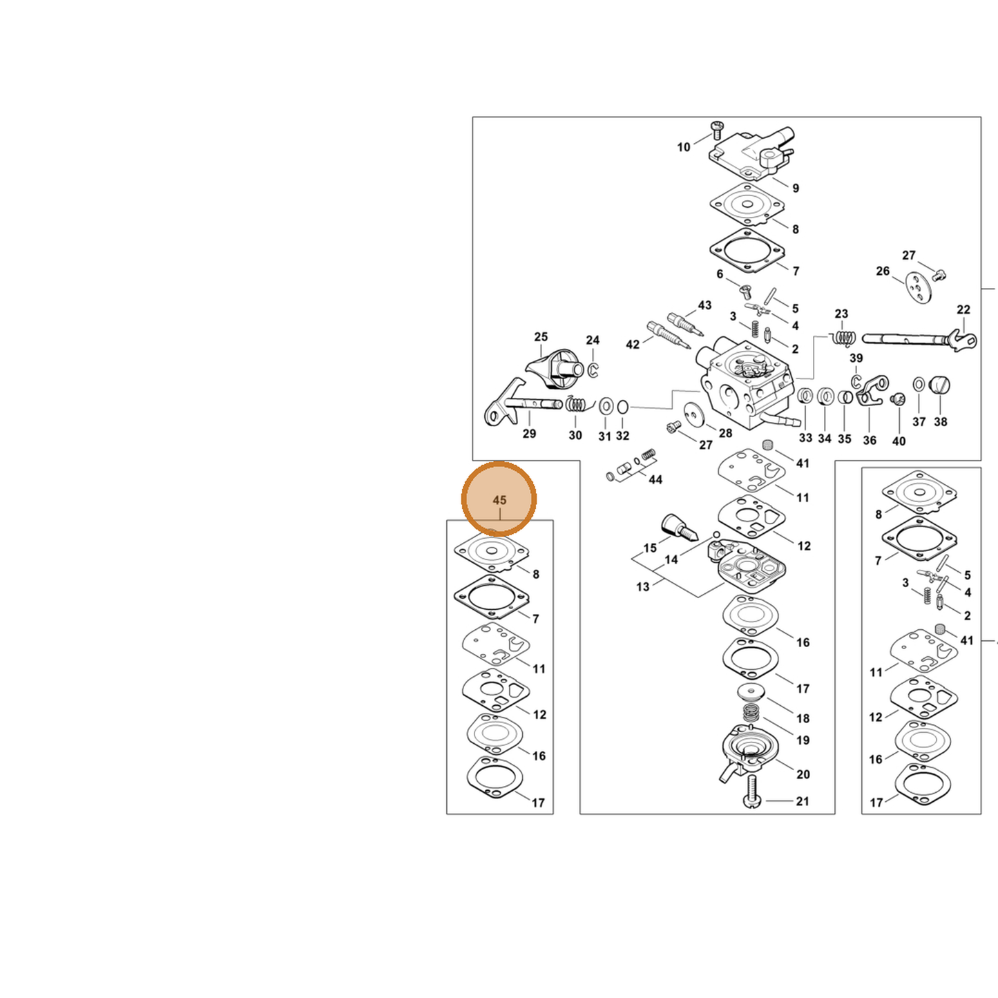 STIHL part 4282-007-1700 — IPL diagram snippet (6x zoom, amber highlight)