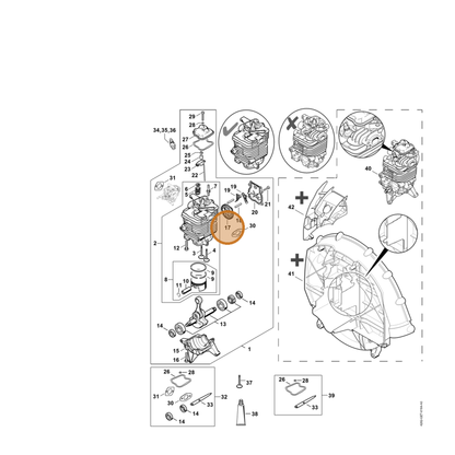 STIHL part 4282-030-1801 — IPL diagram snippet (6x zoom, amber highlight)