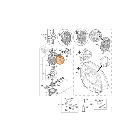 STIHL part 4282-030-1802 — IPL diagram snippet (6x zoom, amber highlight)