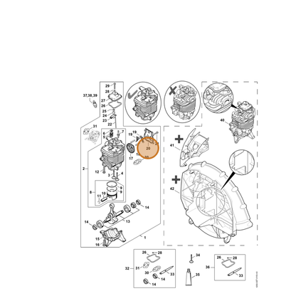 STIHL part 4282-038-1300 — IPL diagram snippet (6x zoom, amber highlight)
